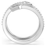 Idyllia motif ringMixed cuts, Arrow, White, Rhodium plated